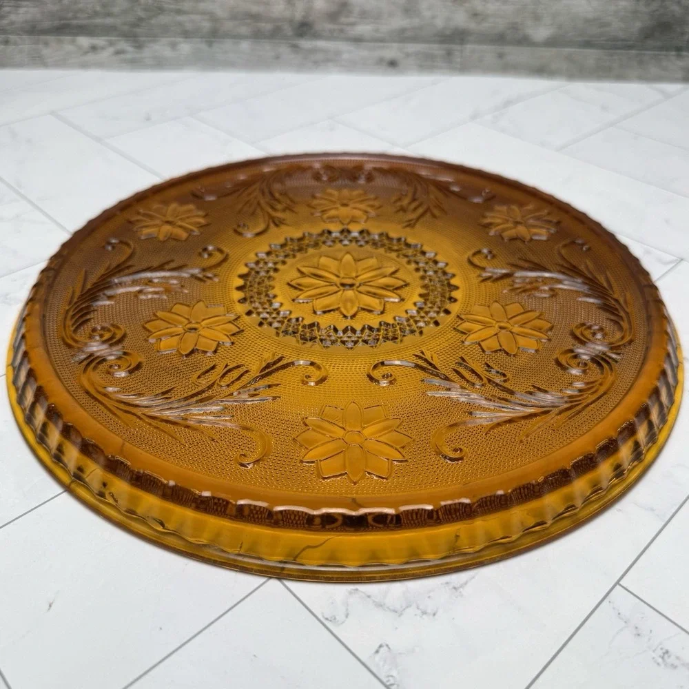 Vintage Indiana Glass Amber Tiara 10
